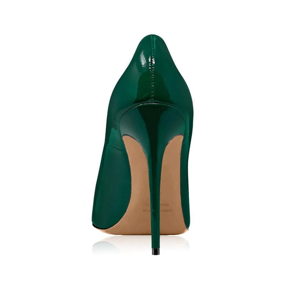 Swami Vernice Verde Vintage-Inspired 100mm Heels