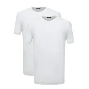 Men's Bi-Pack Dsquared2 DCX200050 White T-Shirt D2 2-piece Pack PE24