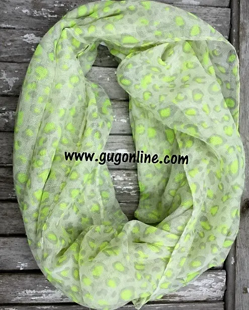 Tan Yellow Cheetah Print Infinity Scarf - Last One Available!