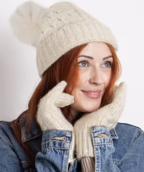 Ladies Cable Hat and Glove Gift Set