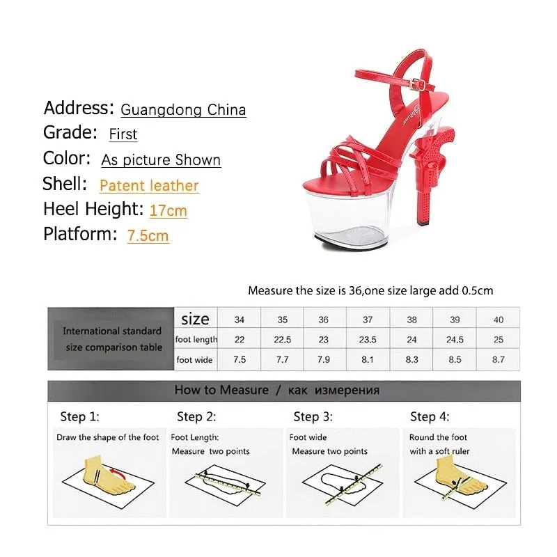 Transparent Patent Leather Summer Sandals Women's High Heels Platforms