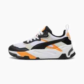 Trinity Youth Shoes PUMA White Black Vapor Gray Clementine Sustainable Fashion