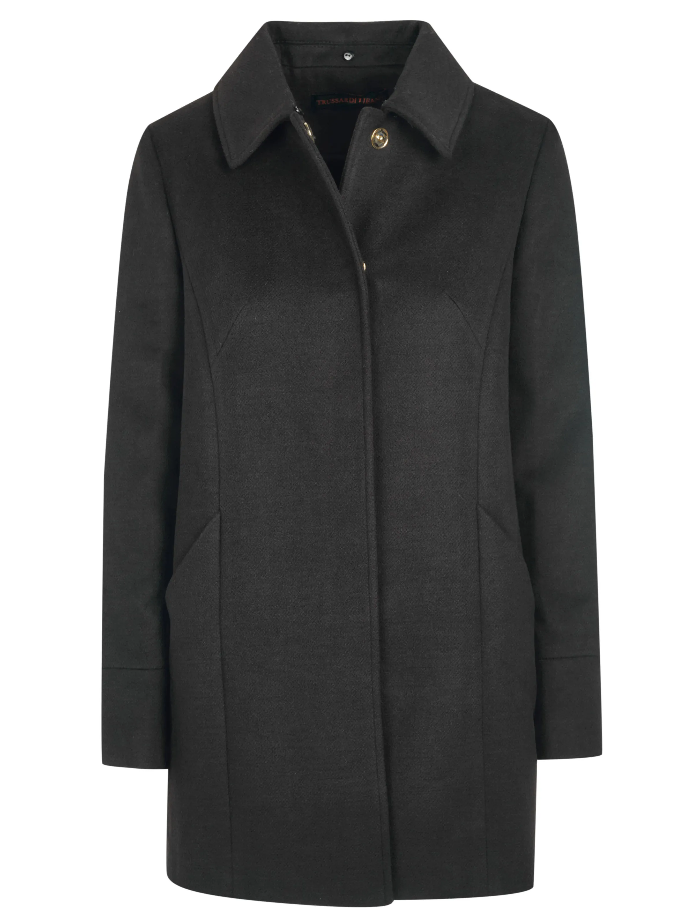 Trussardi black jeans coat - Shop now on website.