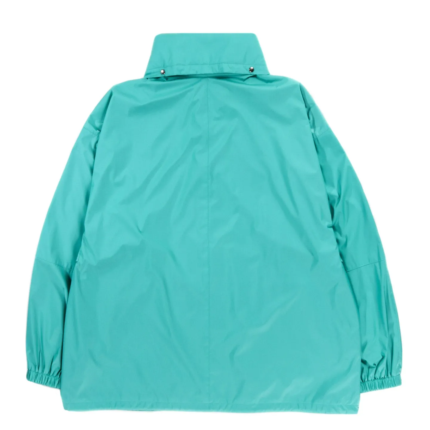 Turquoise Satin Zip Blouson Jacket Polyester Laminate Low Twist