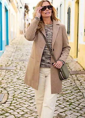 Unlined Wool-Look Coat by Cotton Traders