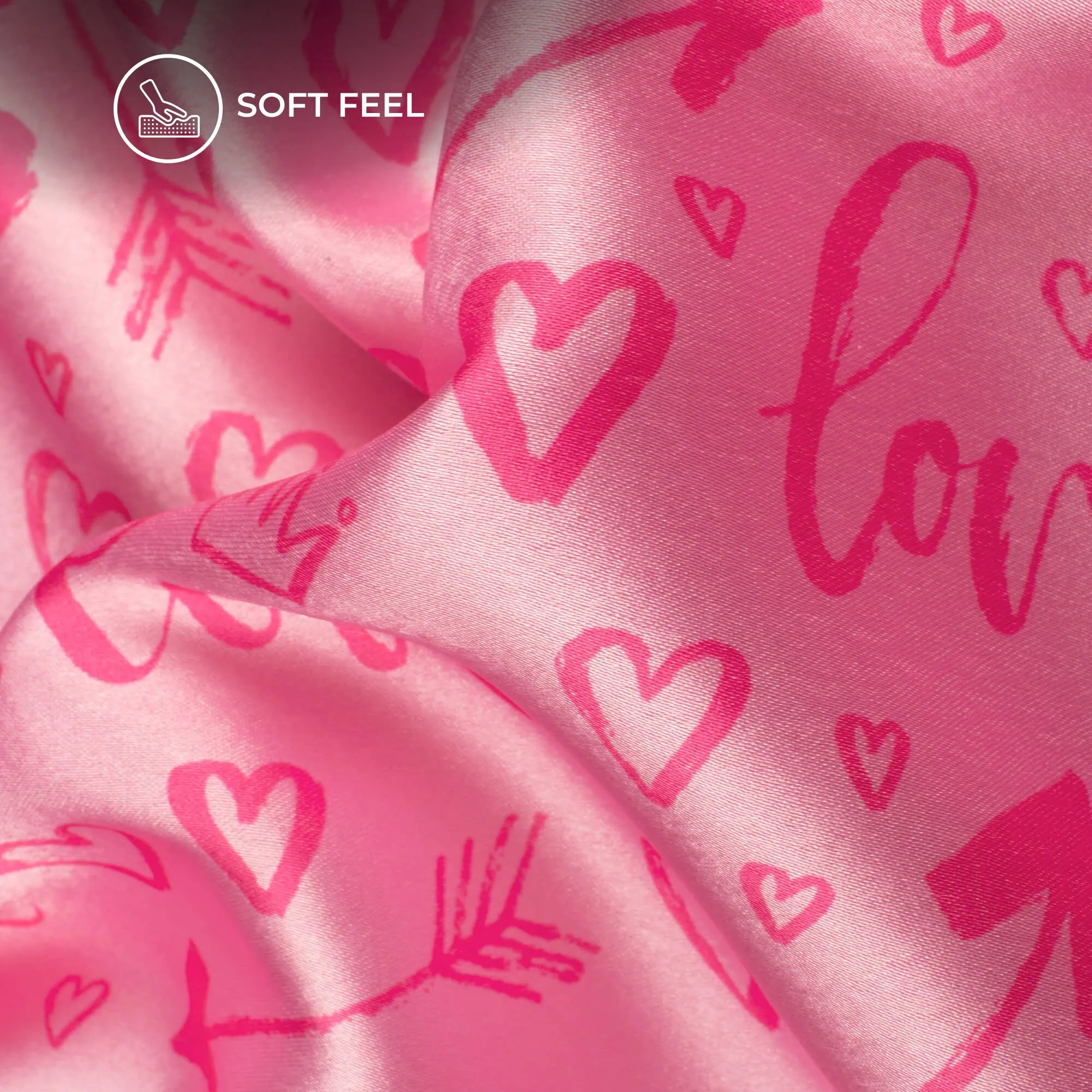 Valentine's Quirky Printed Satin Fabric from Japan