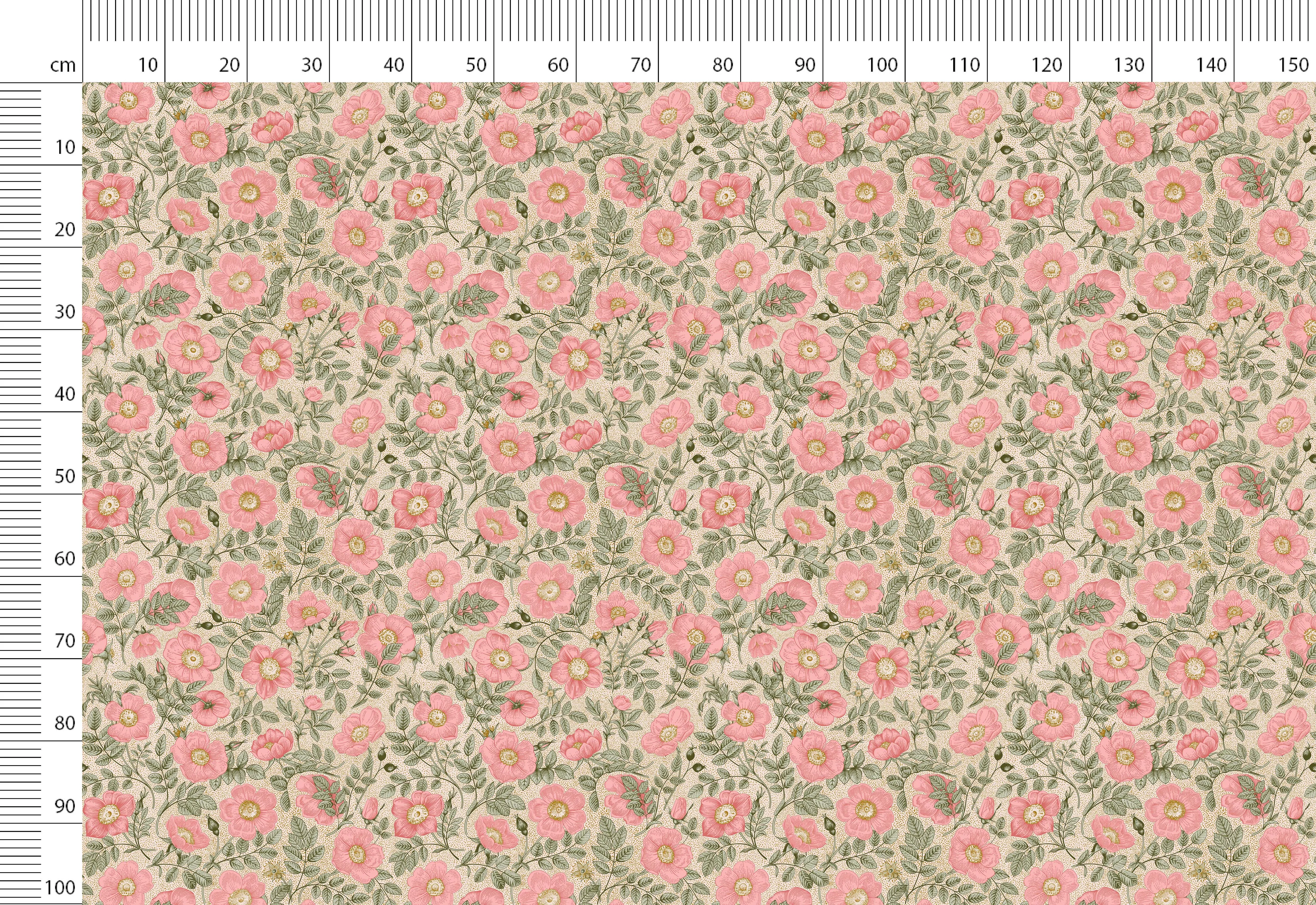 Vintage Botanical Floral Linen Fabric - Ideal for Clothing, Curtains, and Upholstery