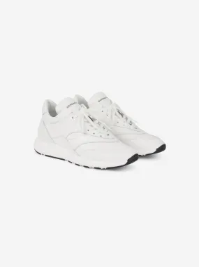 White Leather Running Shoes