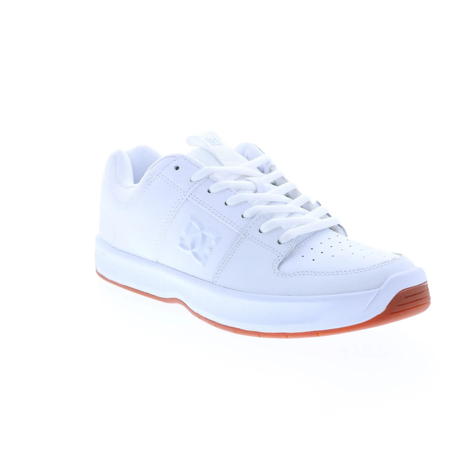 White Leather Skate Sneakers for Men by DC Lynx Zero ADYS100615-WG5