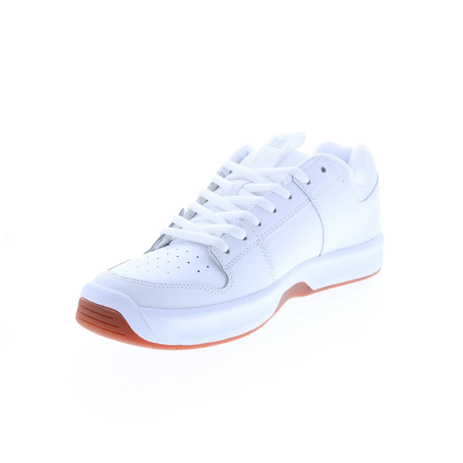 White Leather Skate Sneakers for Men by DC Lynx Zero ADYS100615-WG5