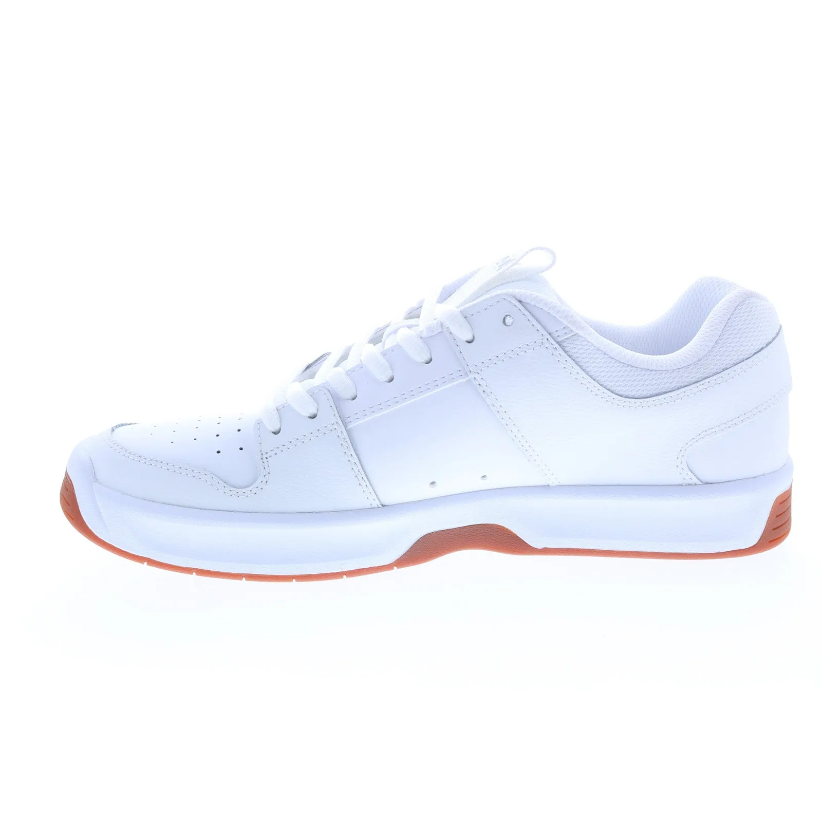 White Leather Skate Sneakers for Men by DC Lynx Zero ADYS100615-WG5