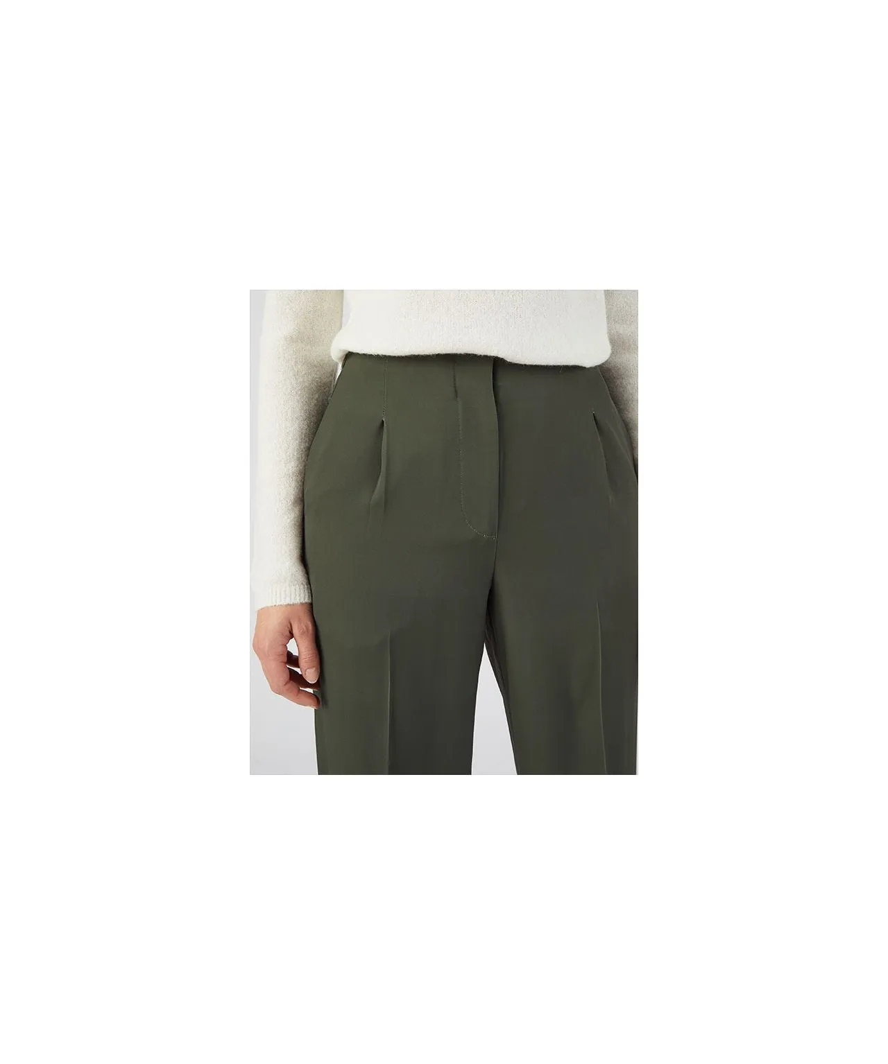 Wide Leg Pleated Trousers