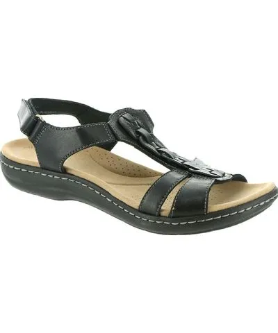 Women's Faux Leather Cut-Out Flat Sandals by Clarks