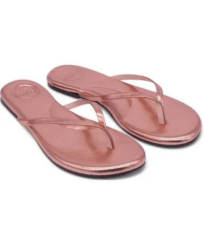 Women's Indie Sandals In Metallic Rose Gold by solei sea