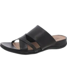 Women's Leather Wedge Slide Sandals by SoftWalk Taraz