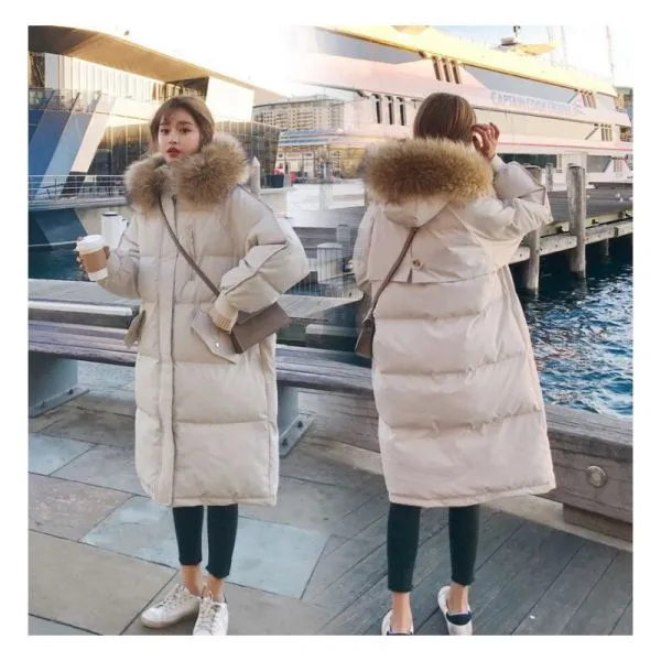 Women's long padded winter coat