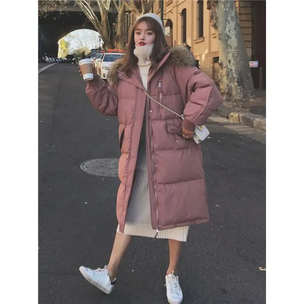 Women's long padded winter coat