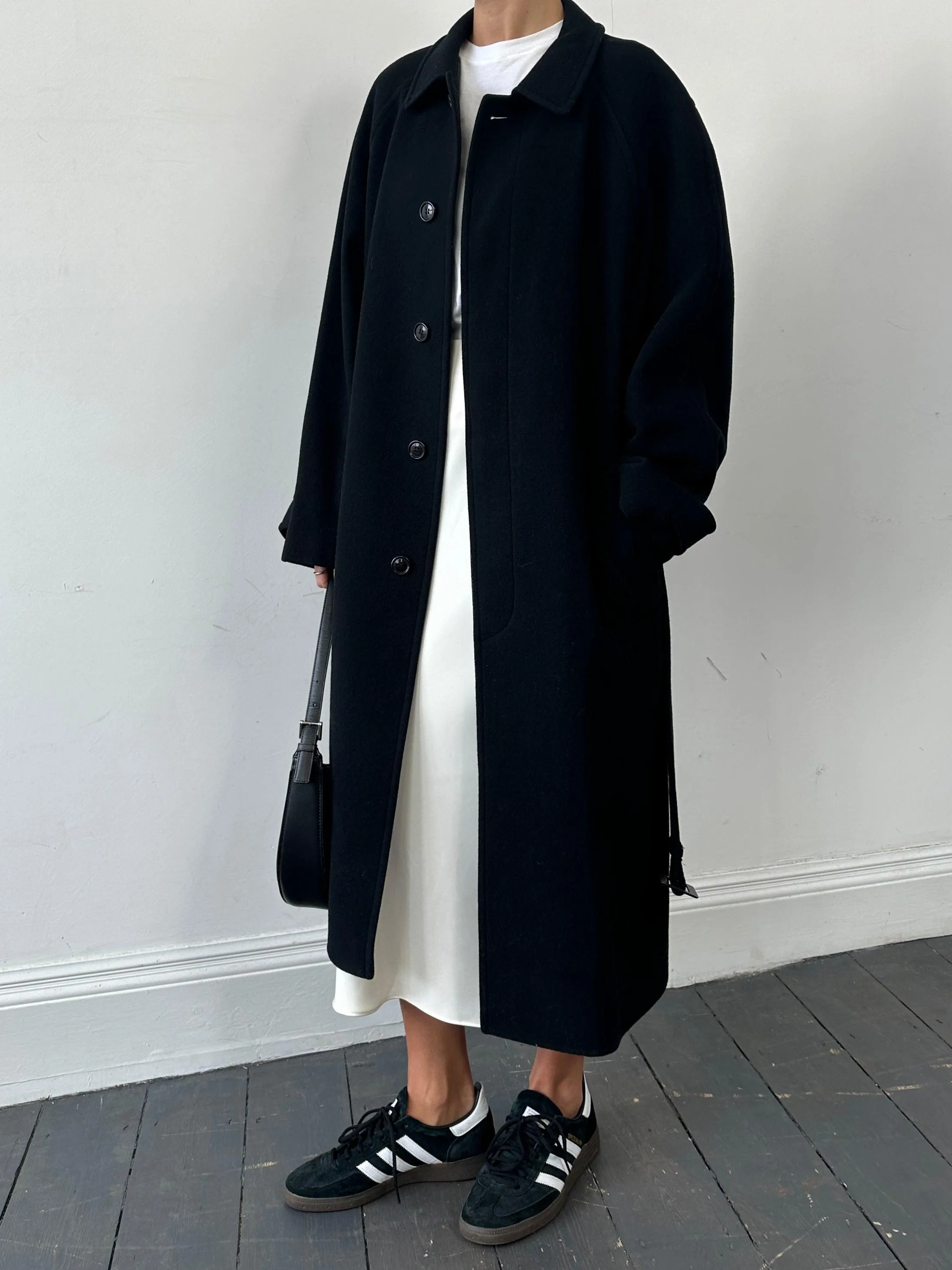 XL Wool Cashmere Belted Coat