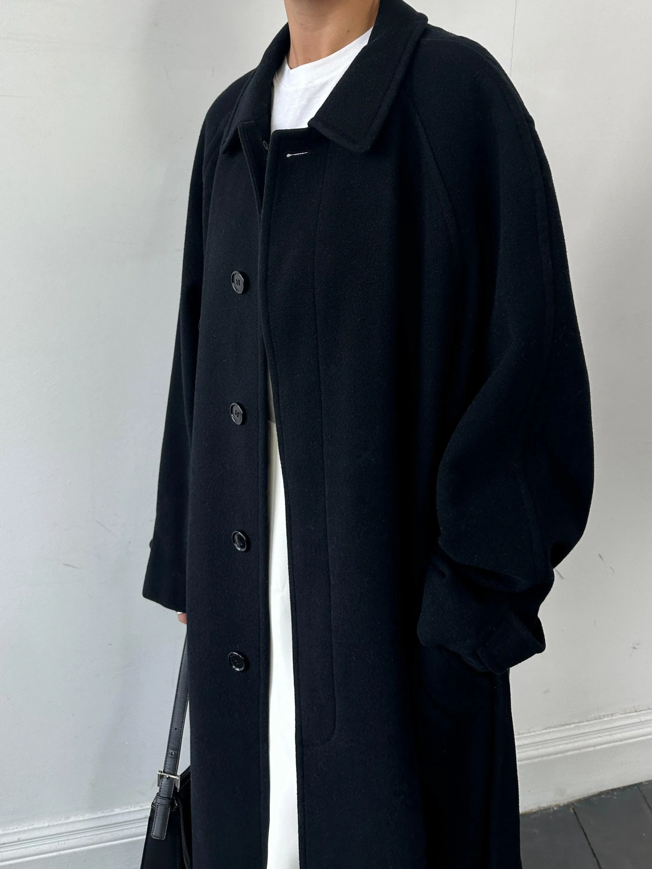 XL Wool Cashmere Belted Coat