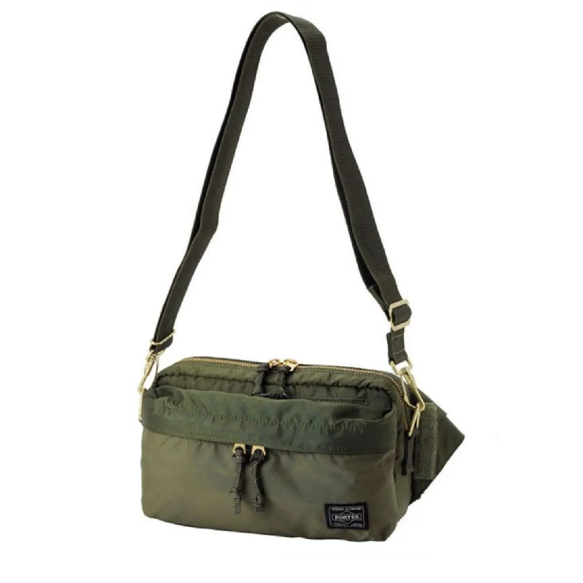 Yoshida Force Series 2Way Olive Waist Bag by Porter