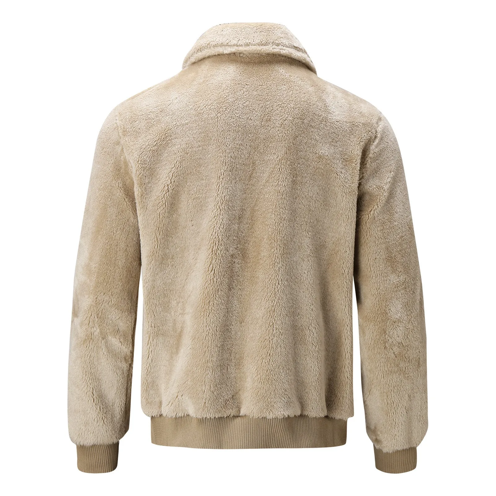 Zip-Up Padded Plush Coat